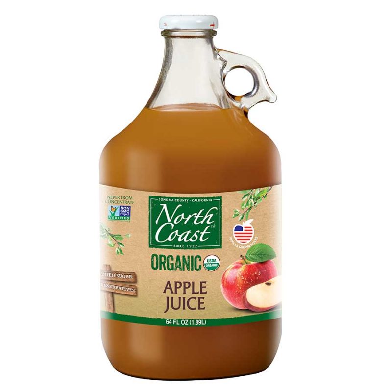 organic apple juice glass bottle